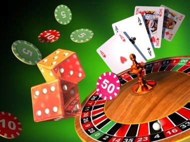 Roulette wheel spinning with betting layout